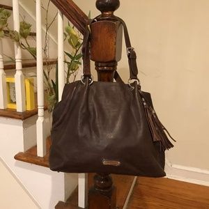 Cynthia Rowley soft brown leather tote large bag